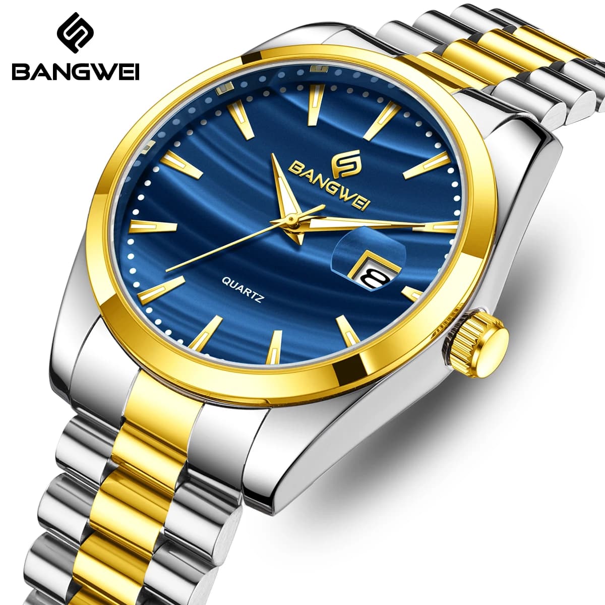 Orologio da Uomo BANGWEI LIGE, Marca di Alta Gamma, Cinturino in Acciaio, Luminoso, Classico, Impermeabile, Quadrante Semplice, Orologio al Quarzo per Uomini