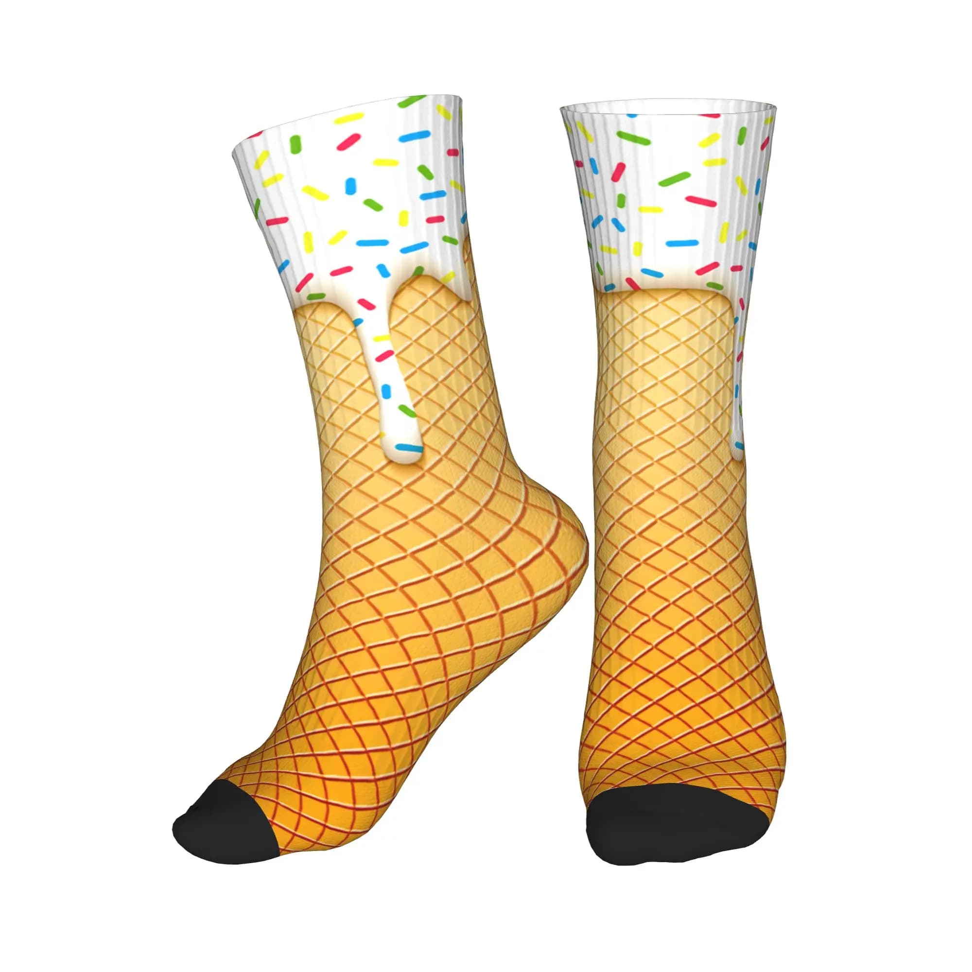 Socks with 3D ice cream cone shape Kawaii socks, 3D printed sports socks for men and women