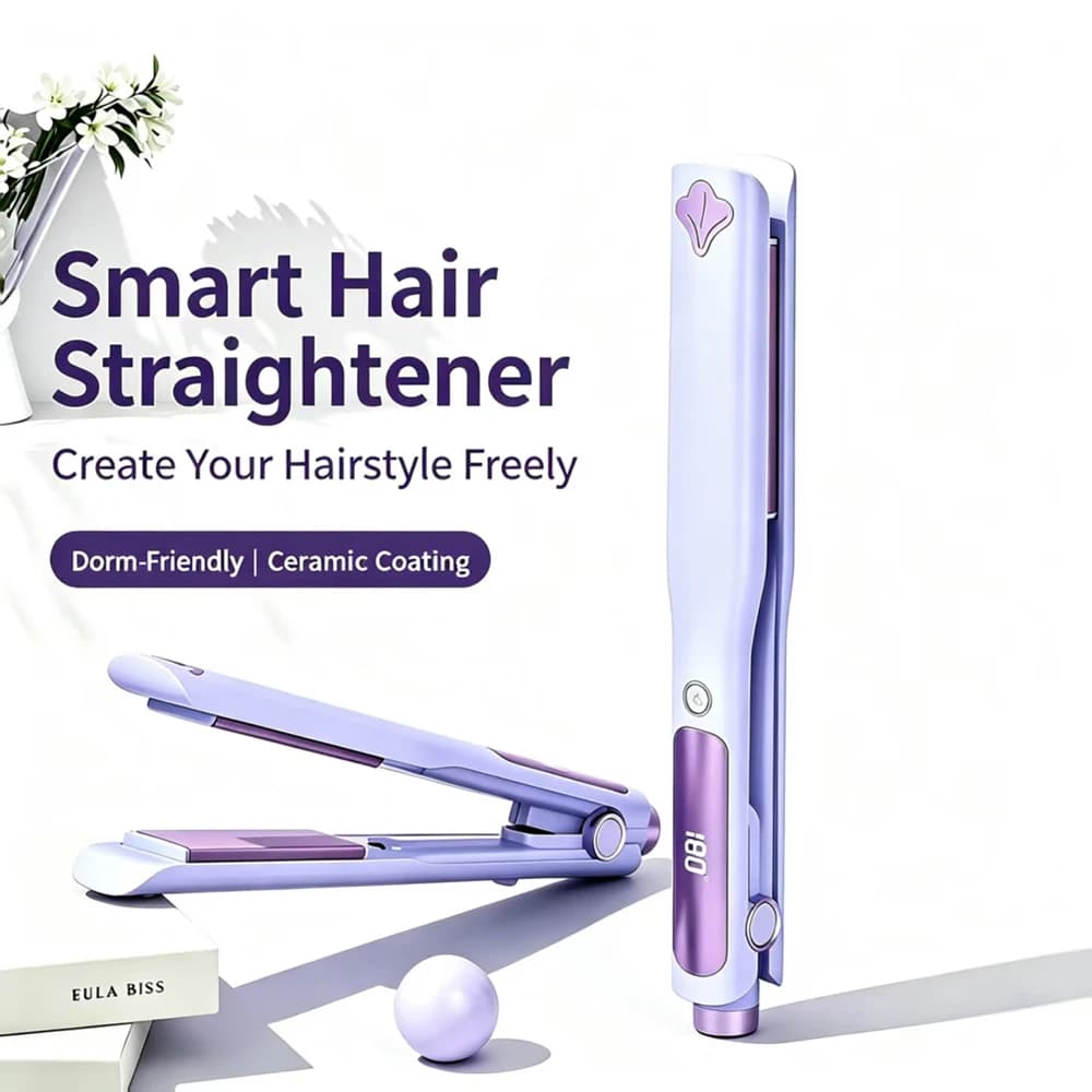 Hair Straightener Flat Iron Negative Ions Hair Curler 10‑Level Temp Adjustable LED Display Ceramic Fast Heating Hair Styling Too