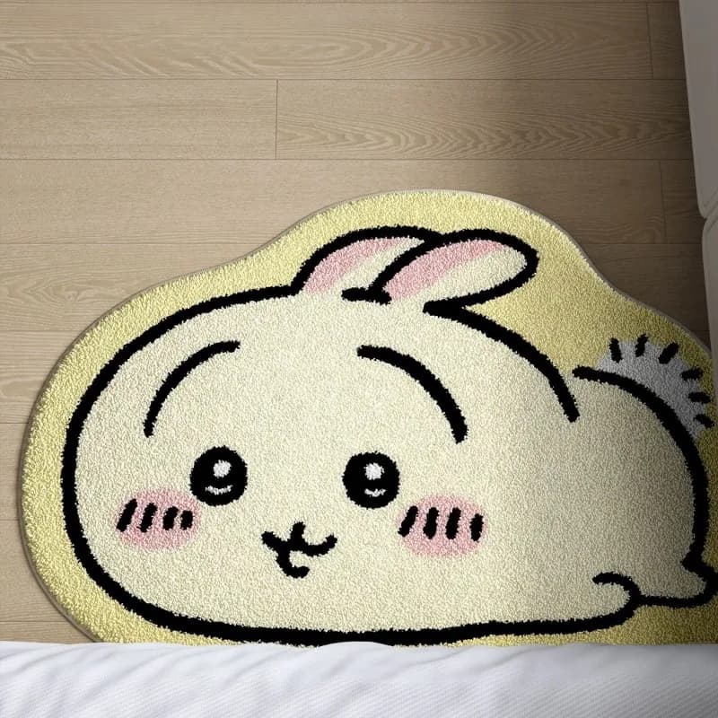 Chiikawa Cartoon Carpet Anime Hachiware Usagi Plush Bathroom Mat Non-slip Car cushion Soft living room Decor