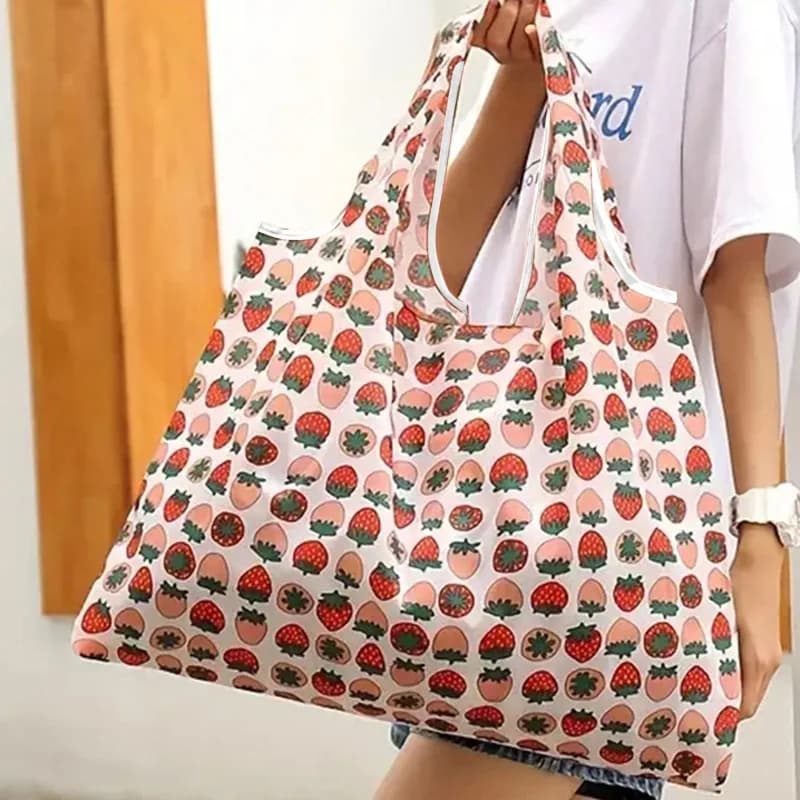 Borse della spesa riutilizzabili, grandi, lavabili, pieghevoli, ecologiche, in nylon resistente, con tasche.