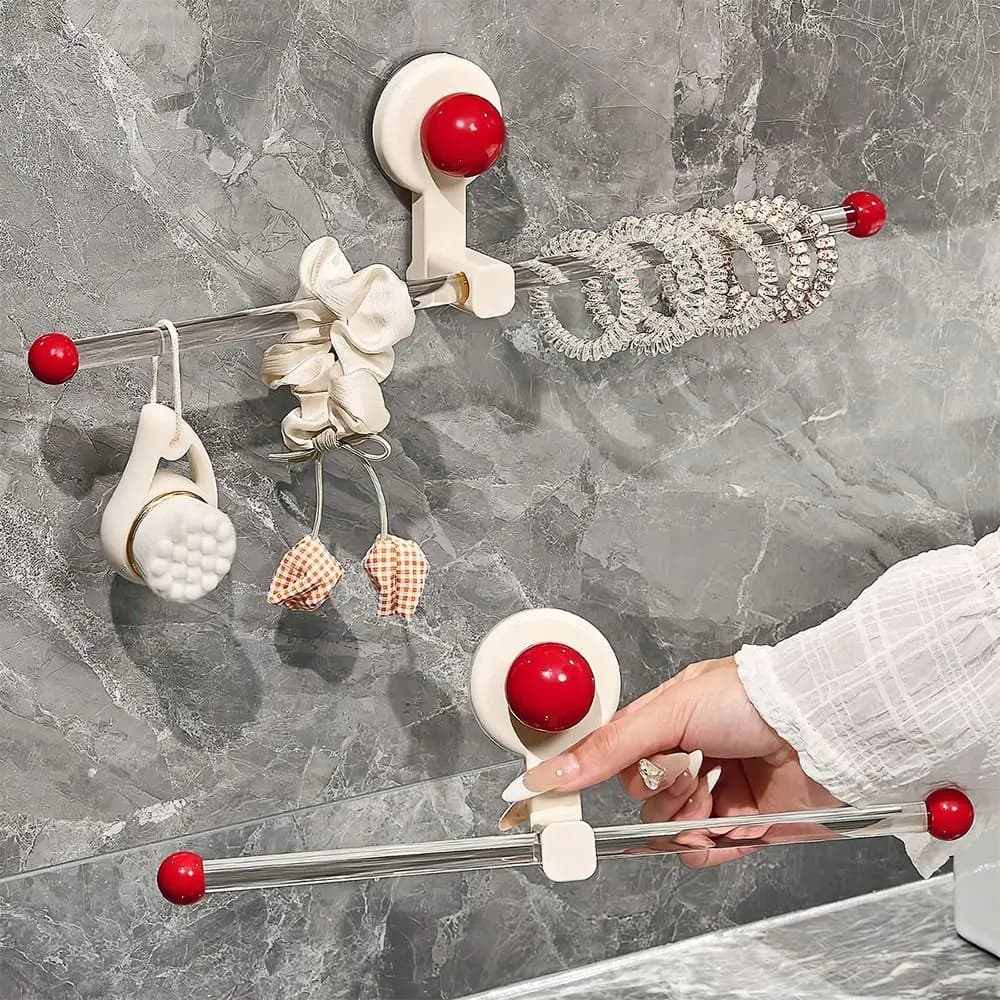 Gancio appendi asciugamani da parete leggero con ventosa, porta elastici per capelli riutilizzabile e resistente, organizer per la casa