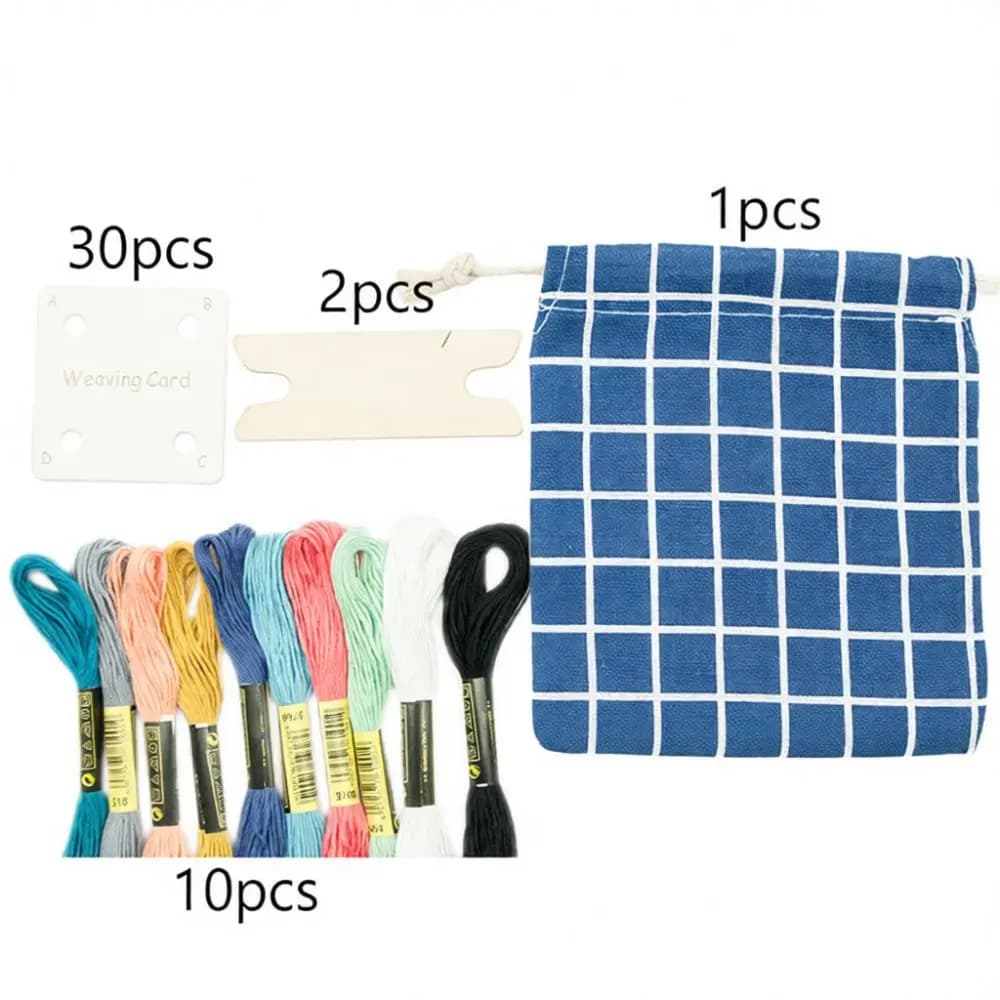 Handmade DIY Tablet Weaving Cards Loom Tool Kit Braiding Supplies Accessory For Patterns Creation Beginner