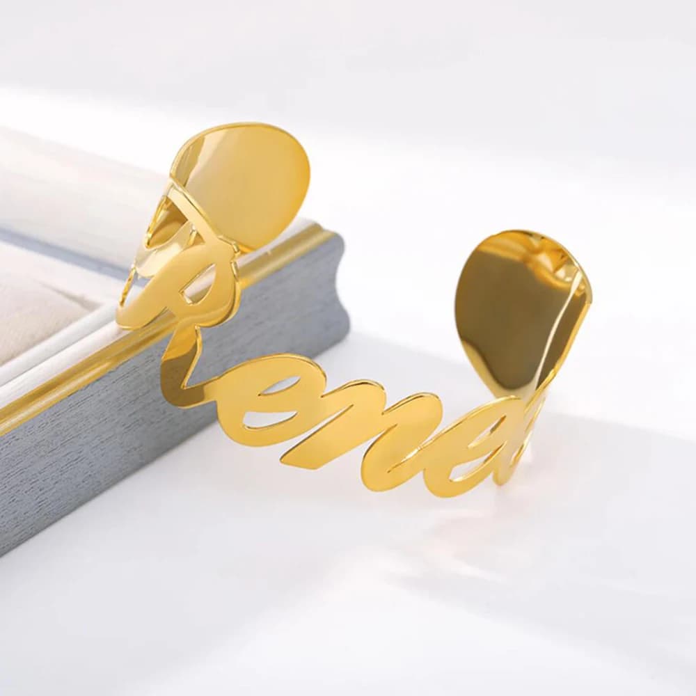 Bracciale Personalizzato con Nome per Donna in Acciaio Inossidabile, Bracciale con Charm in Oro e Argento, Regalo Commemorativo per San Valentino