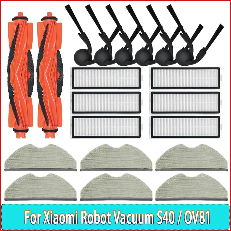Rullo principale Spazzola laterale Filtro HEPA Panno per mop per Xiaomi Robot Aspirapolvere Xiaomi S40 / OV81 Accessori per parti di aspirapolvere