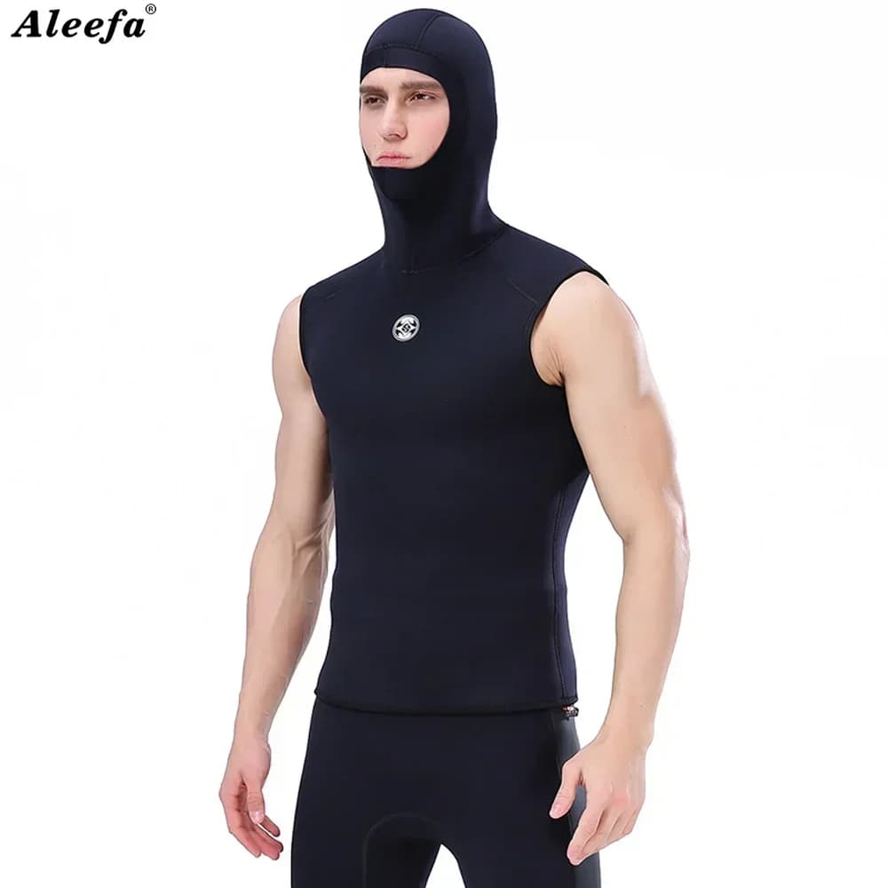 Muta da uomo con gilet con cappuccio in neoprene da 3 mm per immersioni subacquee, snorkeling e nuoto - Mantieni caldo il costume da bagno primaverile