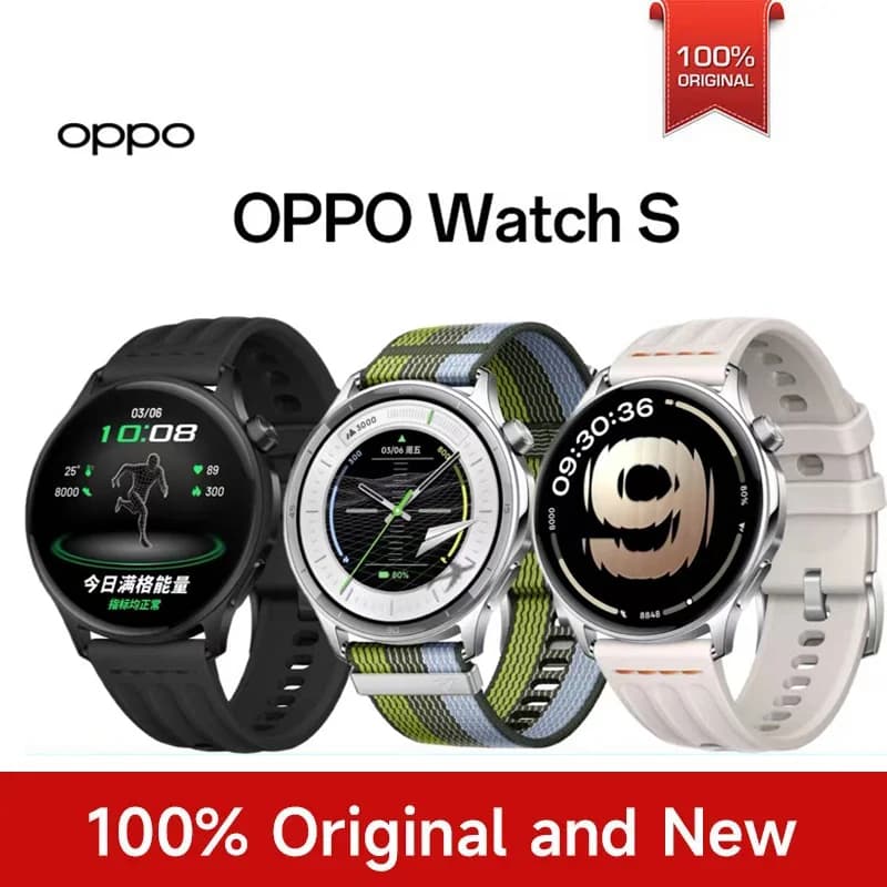 OPPO Watch S Smartwatch with AMOLED Screen from 1,46 Inch 3000 Nits, IP68 Dustproof, Compatible with iOS and Android, 330mAh Battery, Intelligent Sports Watch