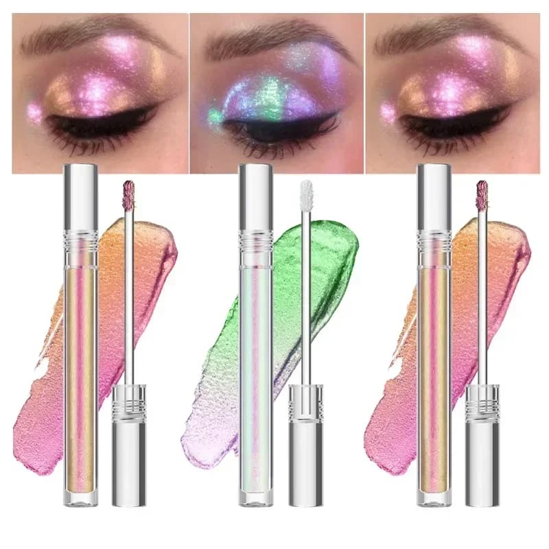 Ombretto liquido glitterato Trucco occhi camaleonte Ombretto luccicante multicromato Stick Shine Chrome Evidenziatore Pen maquillaje