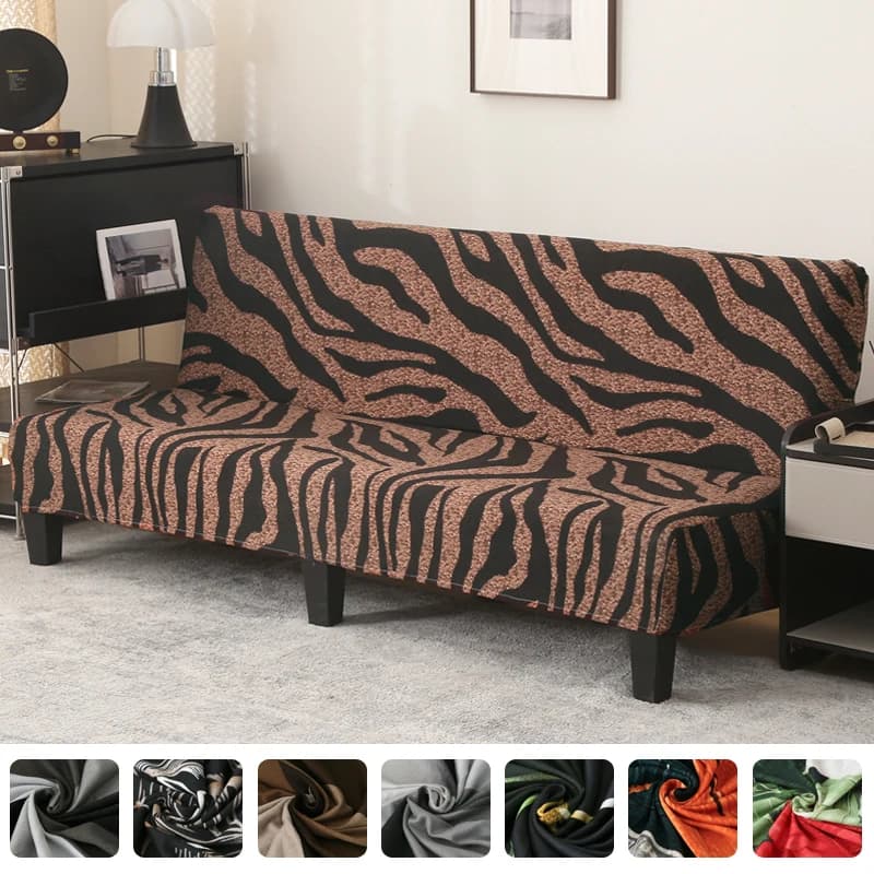2026new futon sofa protector folding sofa bed cover for living room armless sofa covers elastic spandex material soft slipcovers