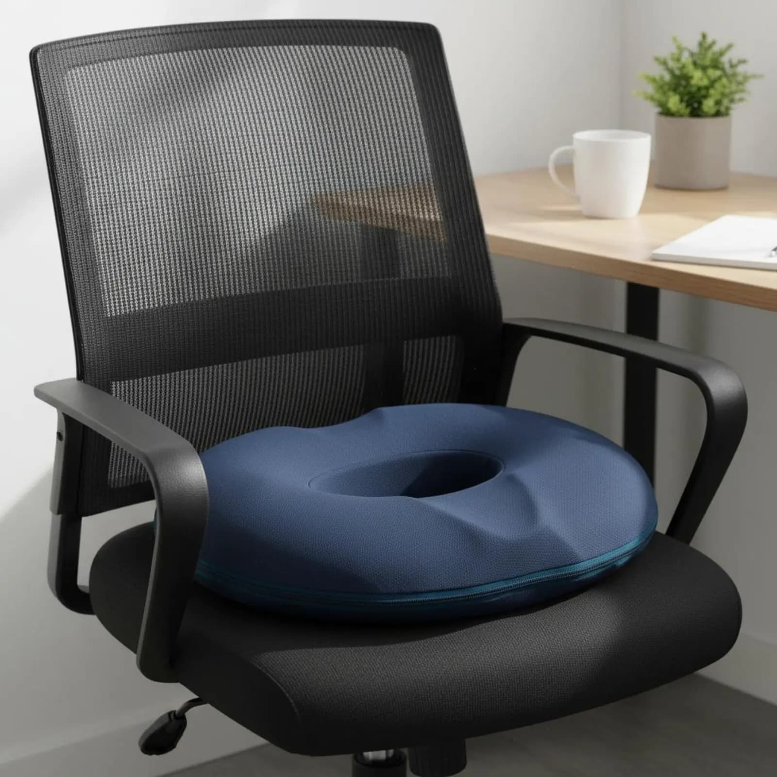 Cuscino per Coccige Ergonomico a Ciambella Traspirante per Comfort Tutto il Giorno e Sollievo dalla Pressione sul Coccige