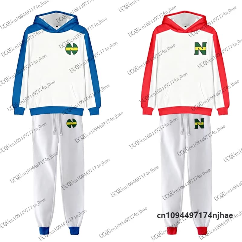 2026 Men's Tracksuit Anime Captain Tsubasa Print Long Sleeve Hoodies+Sweatpants Sets Couple Sports Suit Oversized 2 Piece Outfit