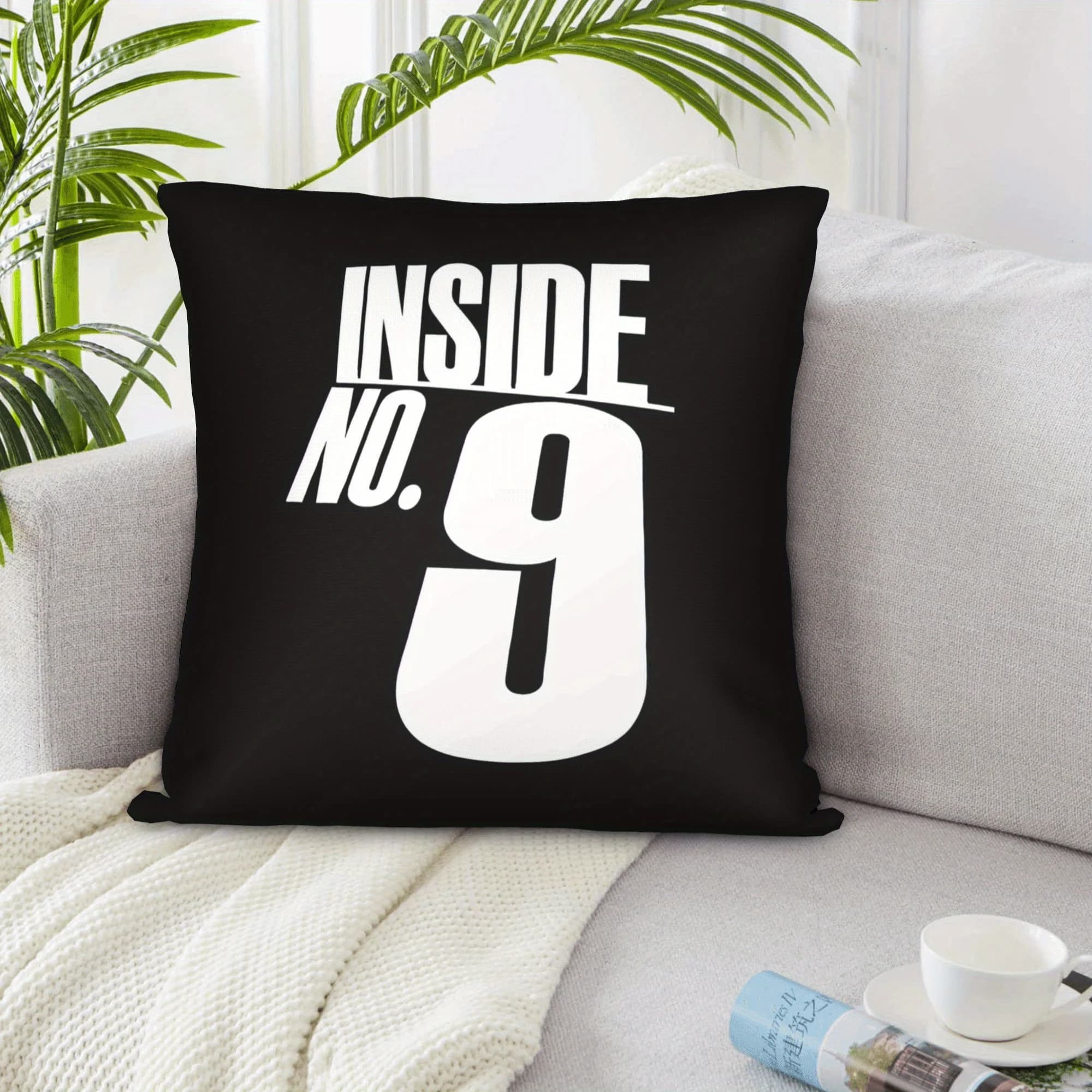 1 fodera per cuscino con logo numero 9, per decorazioni da esterno, soggiorno, patio, portico (senza inserto)