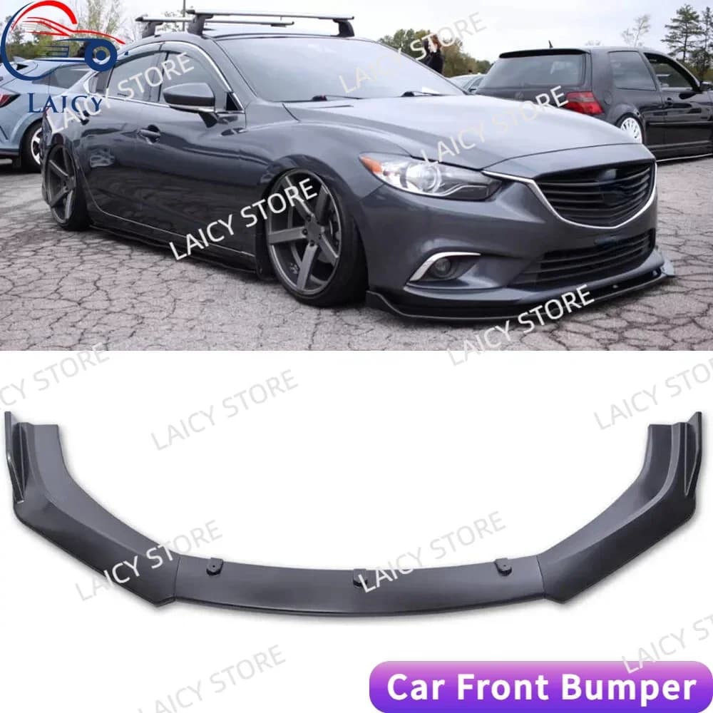 LAICY Front Splitter Bumper Lip For M-azda 6 2003-2020 Chin Spoiler Body Kit Car Diffuser Lip Trim Air Dam Accessories Black