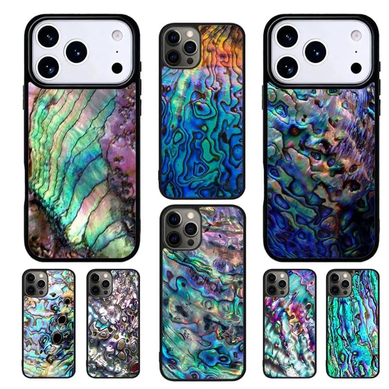 Paua Abalone Shell Pattern Phone Case For iPhone 17 16 15 14 13 12 11 Pro Max Plus 16E 17 Air SOFT Cover
