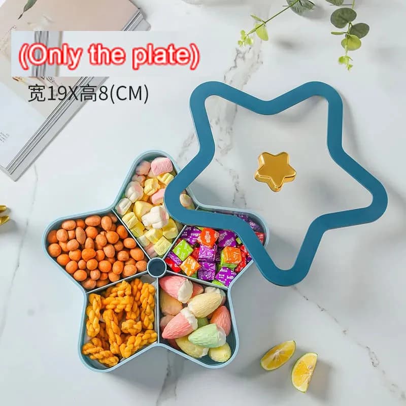 Fruit compartment with lid candy box plastic large capacity creative holiday dried fruit plate home living room melonfruit plate