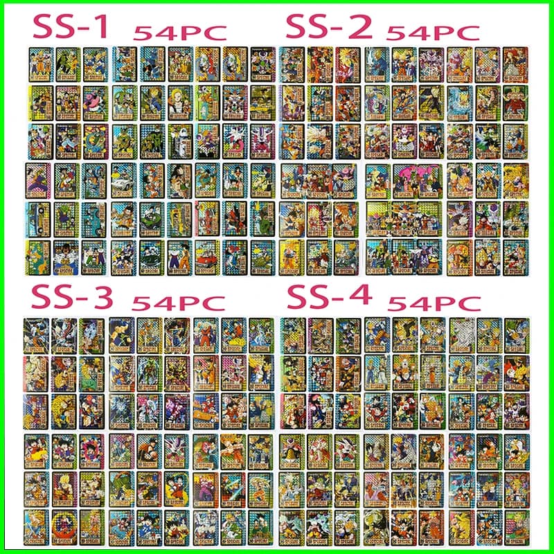 Dragon Ball collectible cards boys game toys tabletop game birthday gift DIY anime Cymbal Pilaf advanced holographic cards 54PC