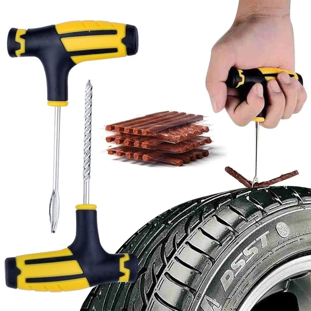 8 Pz/set Kit di Riparazione Pneumatici per Auto e Moto Tubeless Puntura Strumenti con Strisce di Gomma Set di Boccioli Strumento di Riparazione Pneumatici Auto
