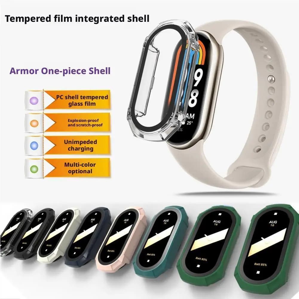 Cover and tempered glass for Xiaomi Smart Band 10 Full protective case with anti-slip screen protection