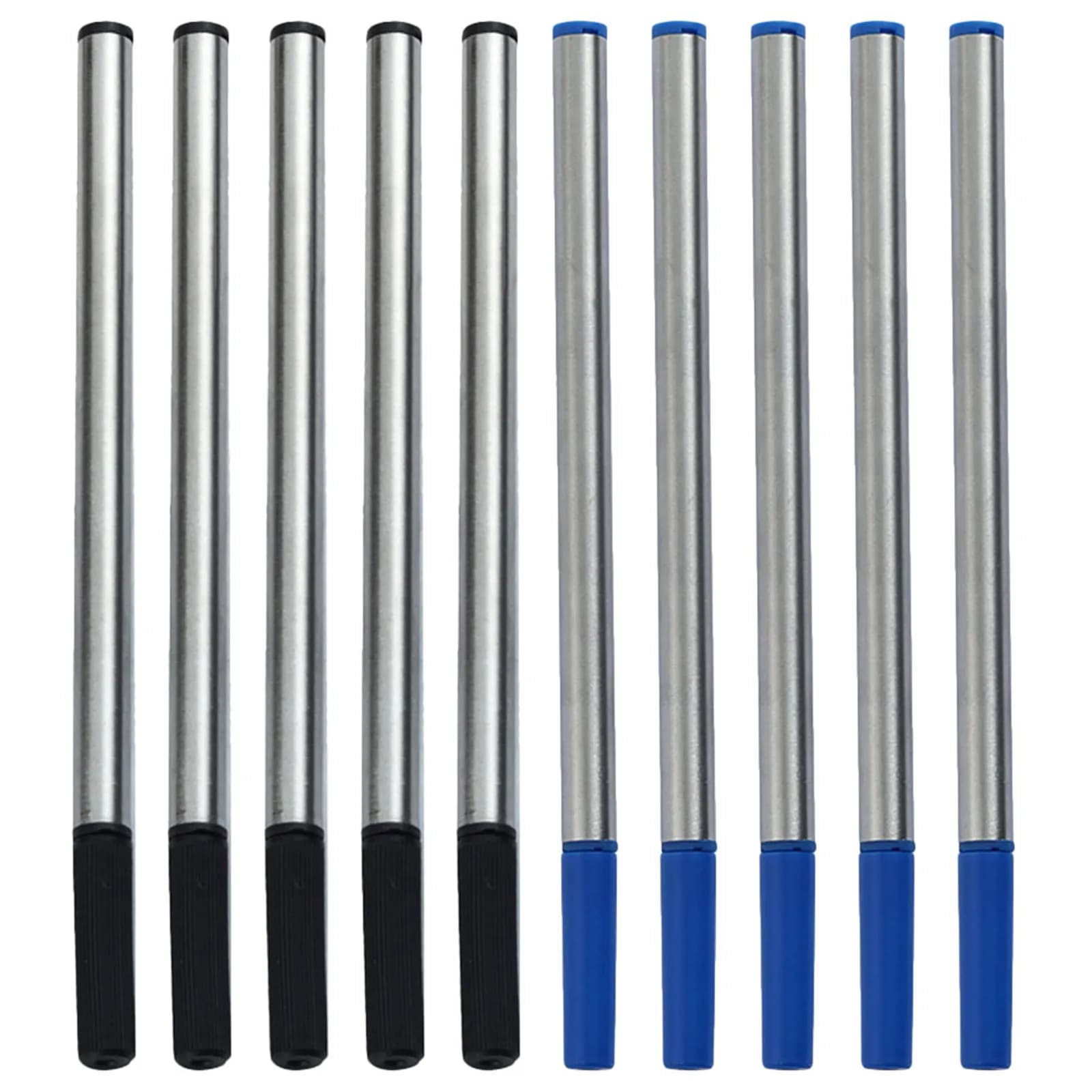 10 Pezzi Ricariche per Penne Gel, Inchiostro Metallico Sostitutivo, Scrittura Fluida, Compatibili Universali Standard per Ufficio, Scuola e Diari