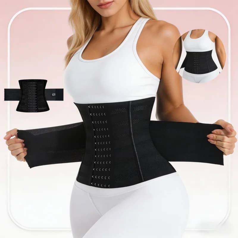 Corsetto Modellante Donna, Guaina Dimagrante a Doppio Controllo Pancia, Fascia Riducente per Pancia Piatta, Cintura Sportiva