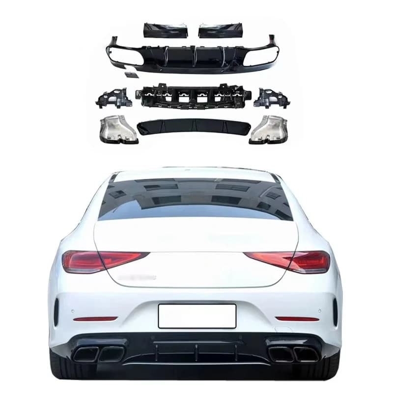 C257 Diffuser for CLS Class W257 Upgrade GT63 Diffuser with Exhaust Pipe
