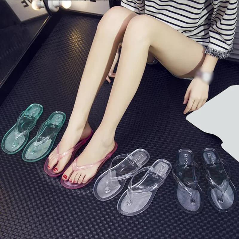 New transparent women's flip flops