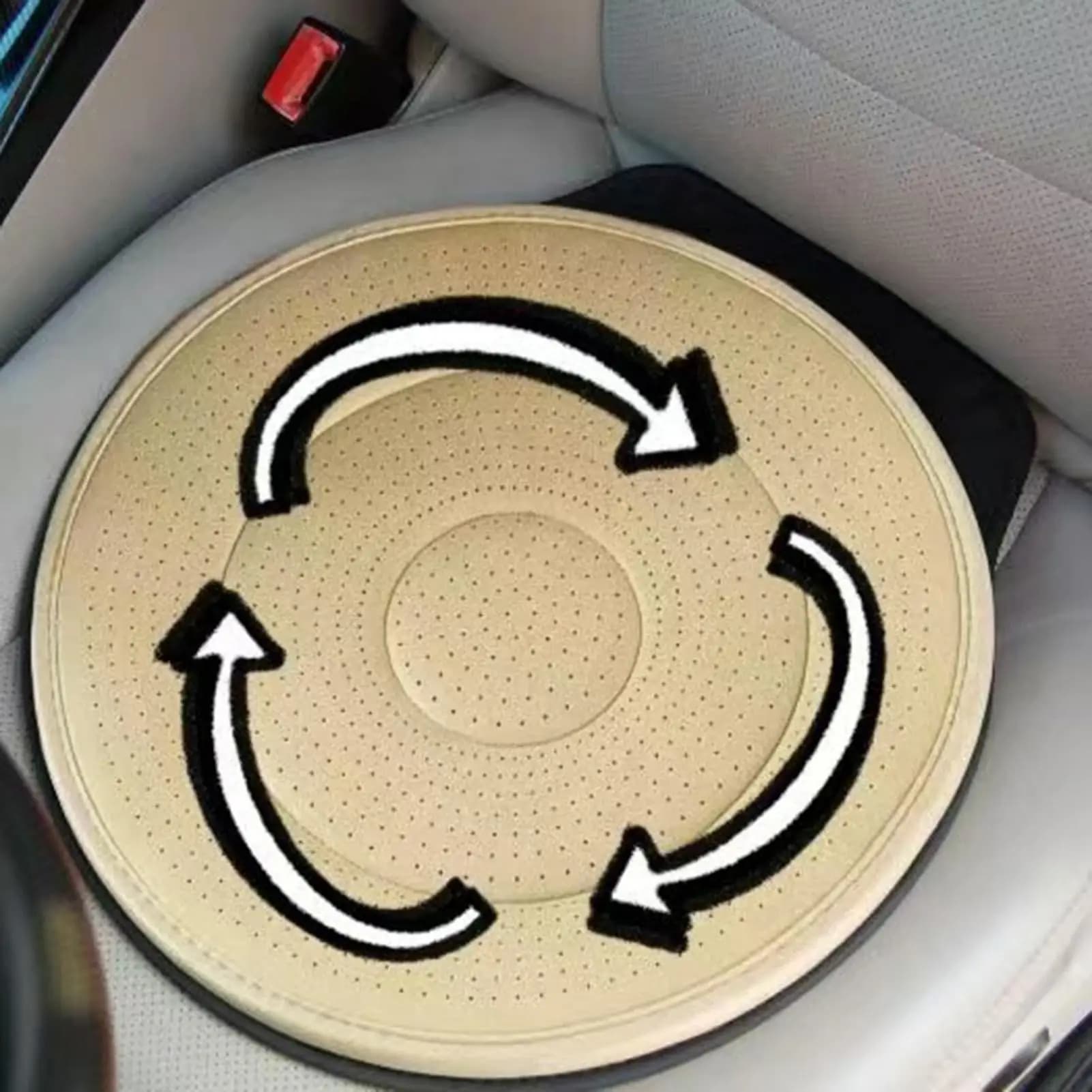 Sedile girevole per auto per anziani, rotazione a 360 gradi, comfort, leggero, traspirante, supporto, cuscini rotondi per uffici, aerei