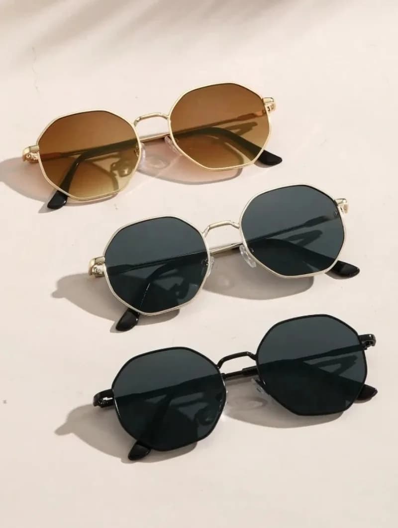 1/3 paia di occhiali da sole con montatura geometrica rotonda in metallo, classici ed eleganti, per vacanze, occhiali da sole per esterni, occhiali da sole per uomo/donna