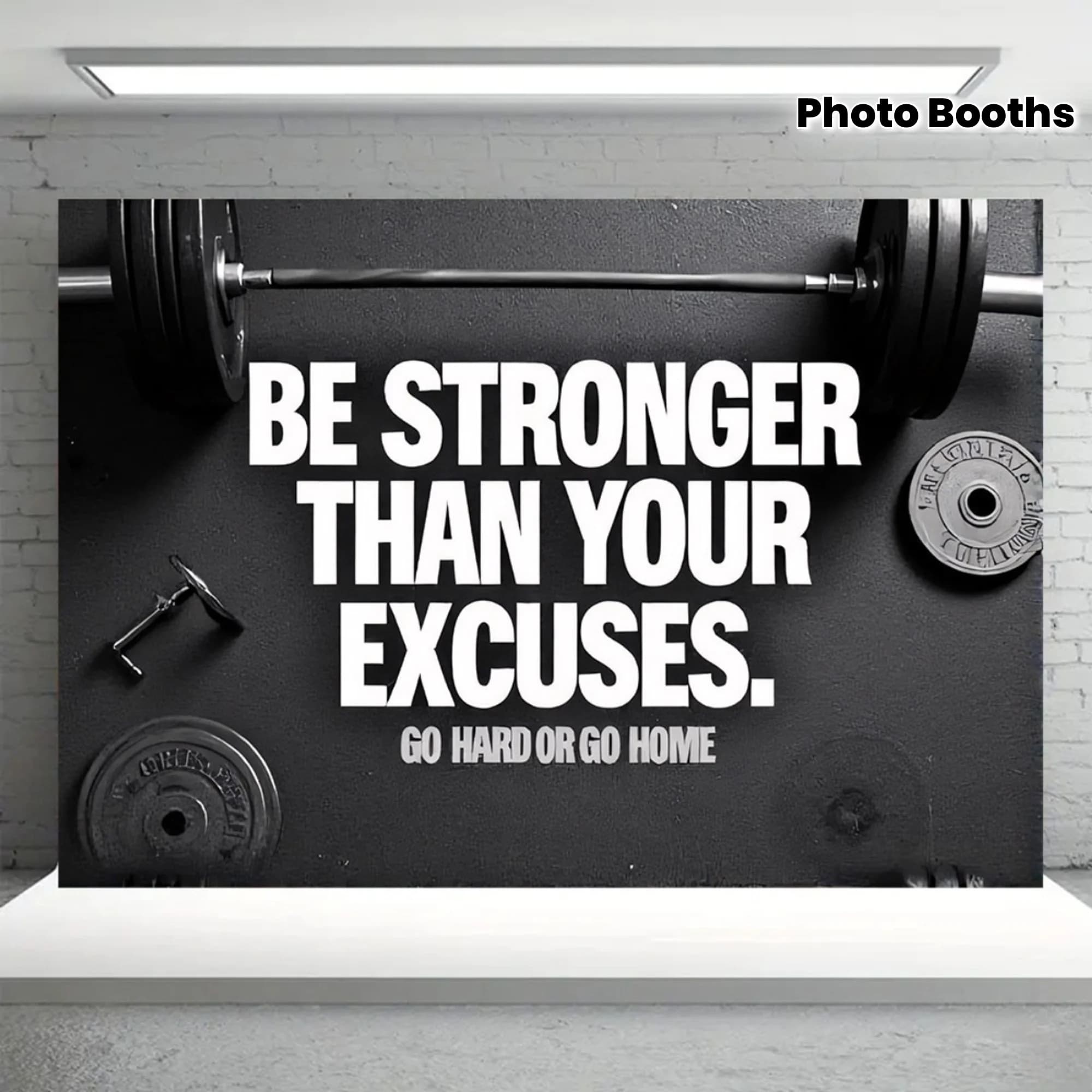 1 striscione Power Background: "Stronger than Your Excuses". Fight or Go Home" - Poliestere, decorazione da parete fitness per interni ed esterni