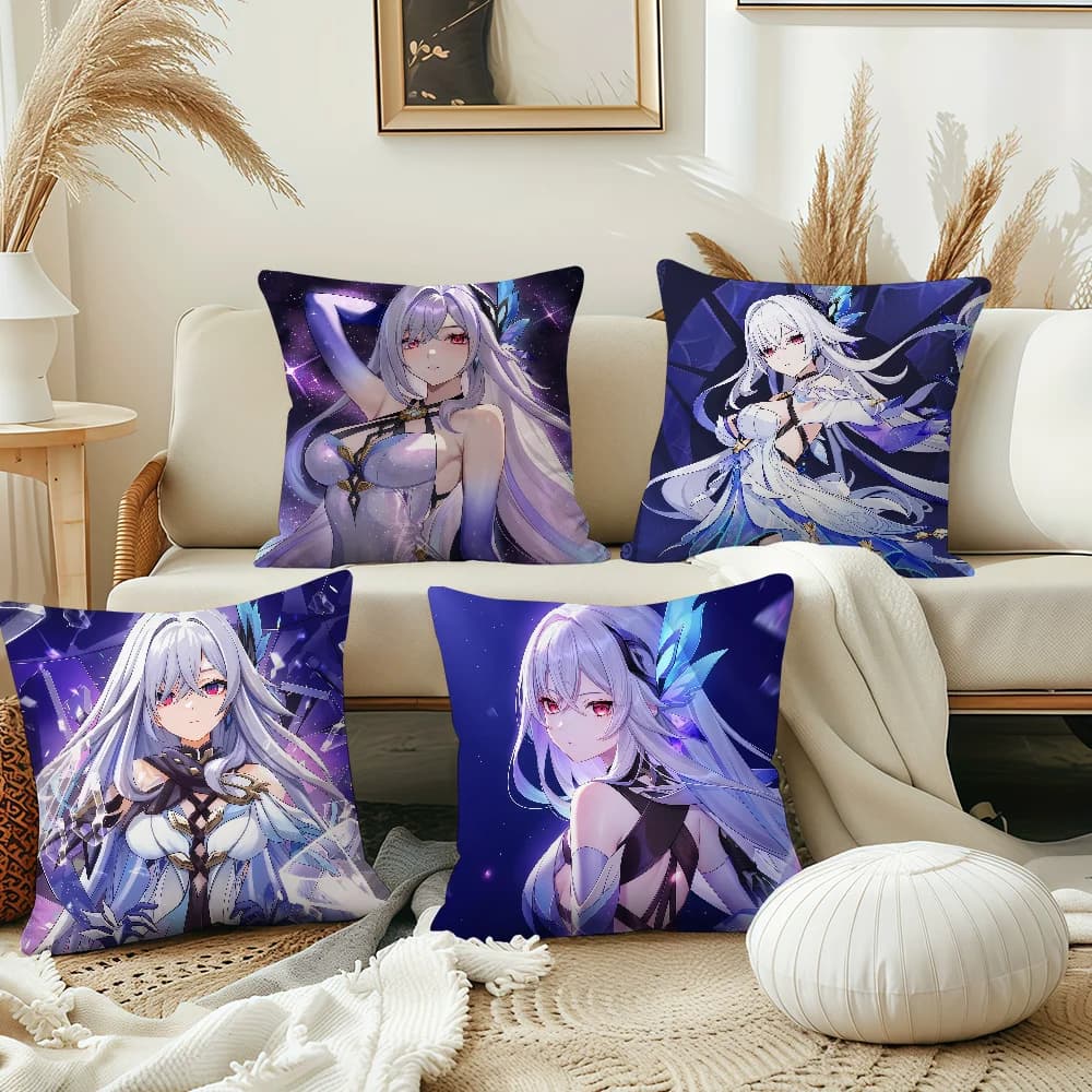 Game Genshin Impact Skirk cushion cover Pillowcase Double-Sided Printing Sofa Cushion Bedroom Bedside PillowCover