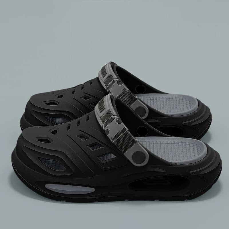 Men's and Women's Summer Groove Shoes Fashionable Breathable Sandals with Removable Sunsets Non slip padded Slippers