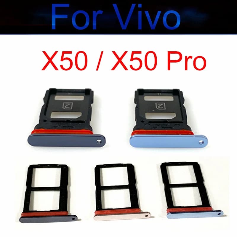 Vassoio della scheda SIM per Vivo X50 /X50 Pro Slot per scheda SIM Supporto del vassoio Adattatore Connettore Parti di riparazione di ricambio X50 Z50Pro Blu Nero