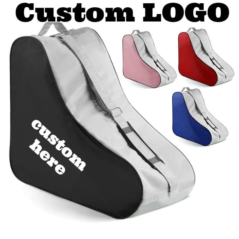 Custom Print LOGO Large Roller Skate Handbag Universal Ice Skate Storage Bag One-shoulder Zipper Skate Backpack