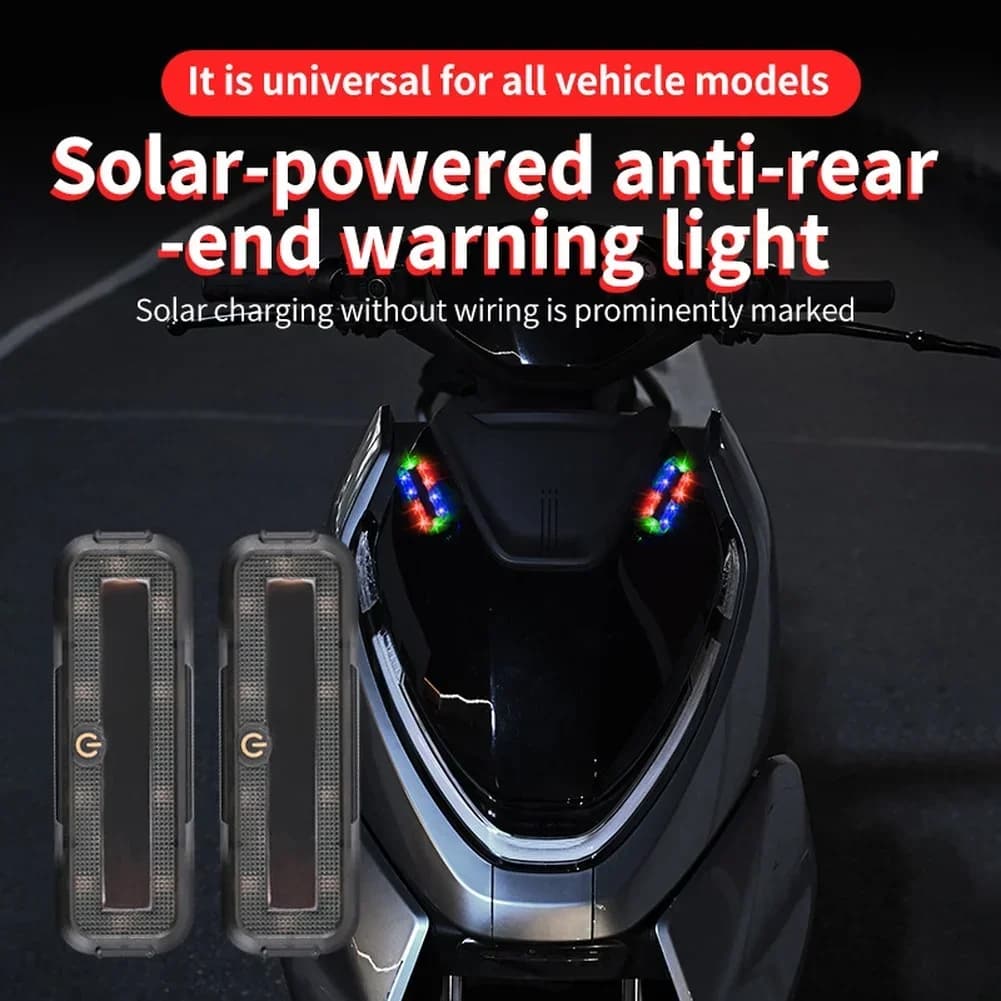 Luce stroboscopica a LED ad energia solare per la lampada anticollisione di sicurezza dei veicoli adatta per auto, motocicli, biciclette, camion