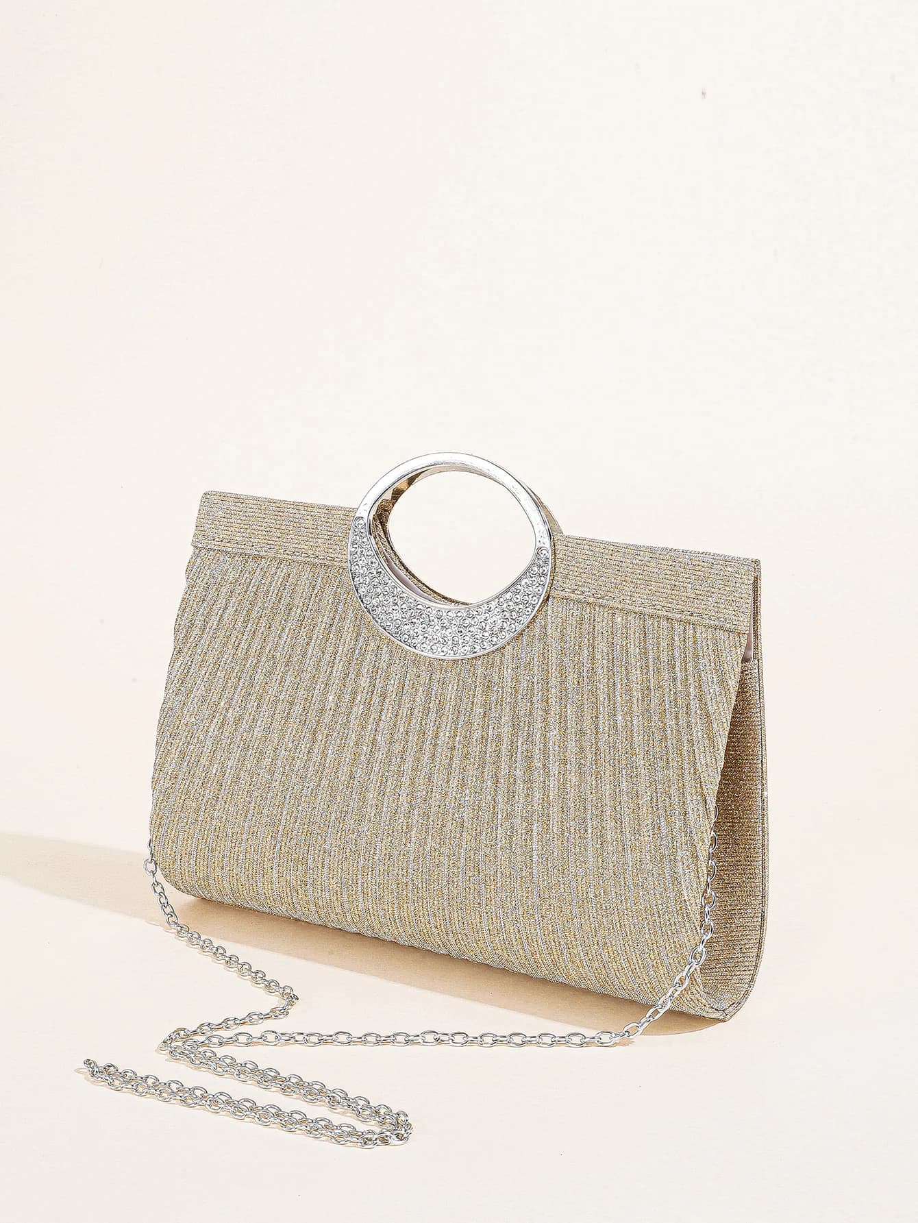 Women's Bags with Glittered Pouchs With Crystal Oval Handle For Women's Evening Bags Party Bags Wedding Bags Cocktail Ball Bags
