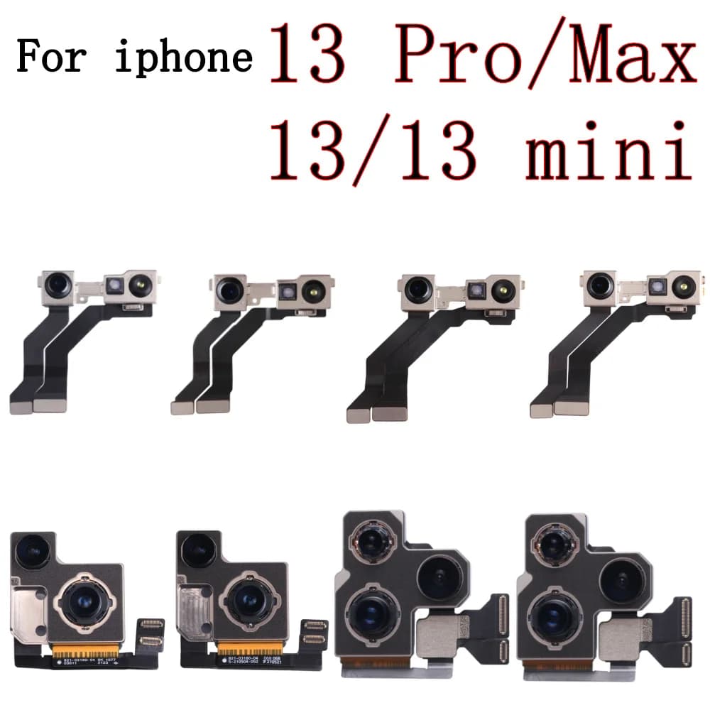 Fotocamera posteriore per iPhone 13 Pro Max/13mini 13Pro Fotocamera frontale principale con sensore modulo flash Cavo flessibile Parti complete