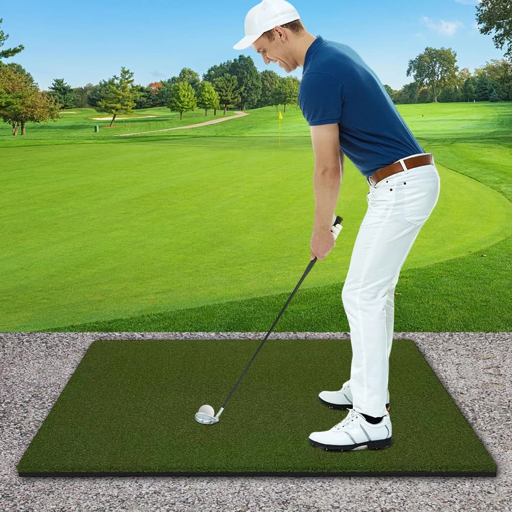 Tappetino da Golf 5x5ft 35mm per Allenamento, Pratica Chipping e Driving Range con Linee Guida per Giardino/Garage/Driving Range/Simulatori