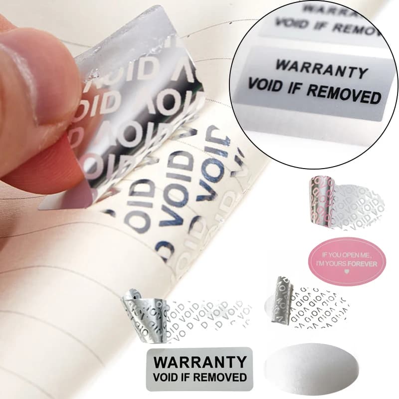 100 pcs security sticker protection seal fragile card tamper proof warranty stickers for empty label adhesive label Glove