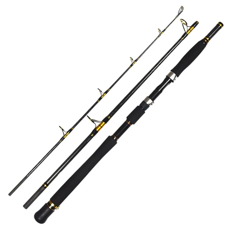 Ultra Hard 100 # Canna da Jigging per Acqua Salata, 2.1m 3 Sezioni, Canna Portatile da Barca, Canna da Pesca per Ancoraggio e Pesca in Acque Profonde