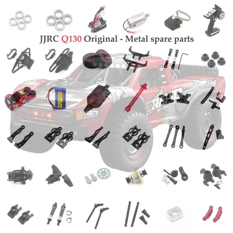 JJRC Q130 RC Parti di automobili Differenziale Brushless Regolabile Motor Drive Assembly Pneumatici originali Paraurti anteriore Alloggiamento Pilastro 6050