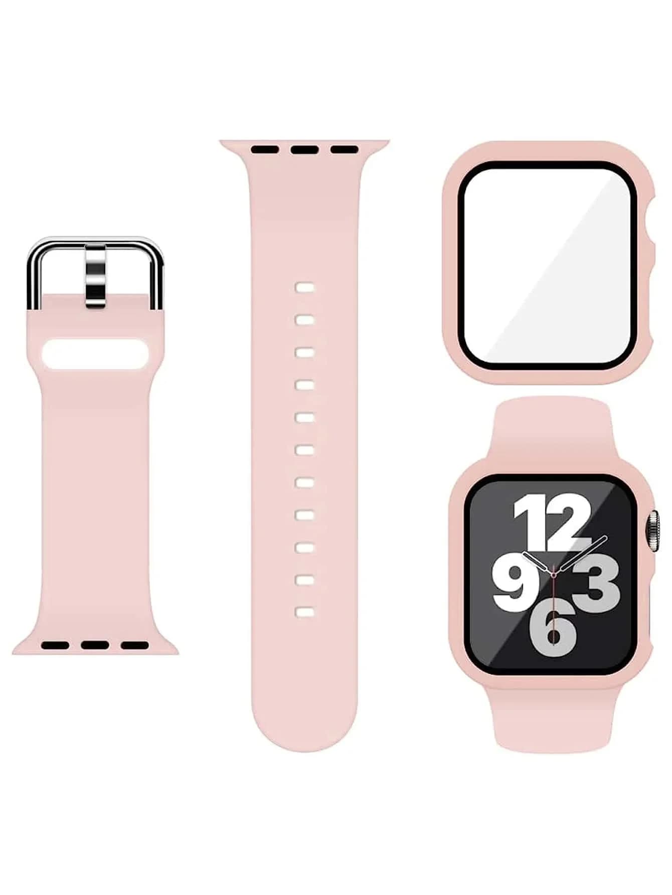 Set da 2 Pezzi: Cinturino Sportivo in Silicone Morbido Blu per Uomo e Donna & Protezione Schermo 2 in 1, Pellicola Temperata Ultra-Sottile per Apple Watch 38/40/41/42/44/45/46/49mm, Serie Ultra/SE/11/10/9/8/7/6/5/4/3/2/1, Accessori per Custodia Smartwatch