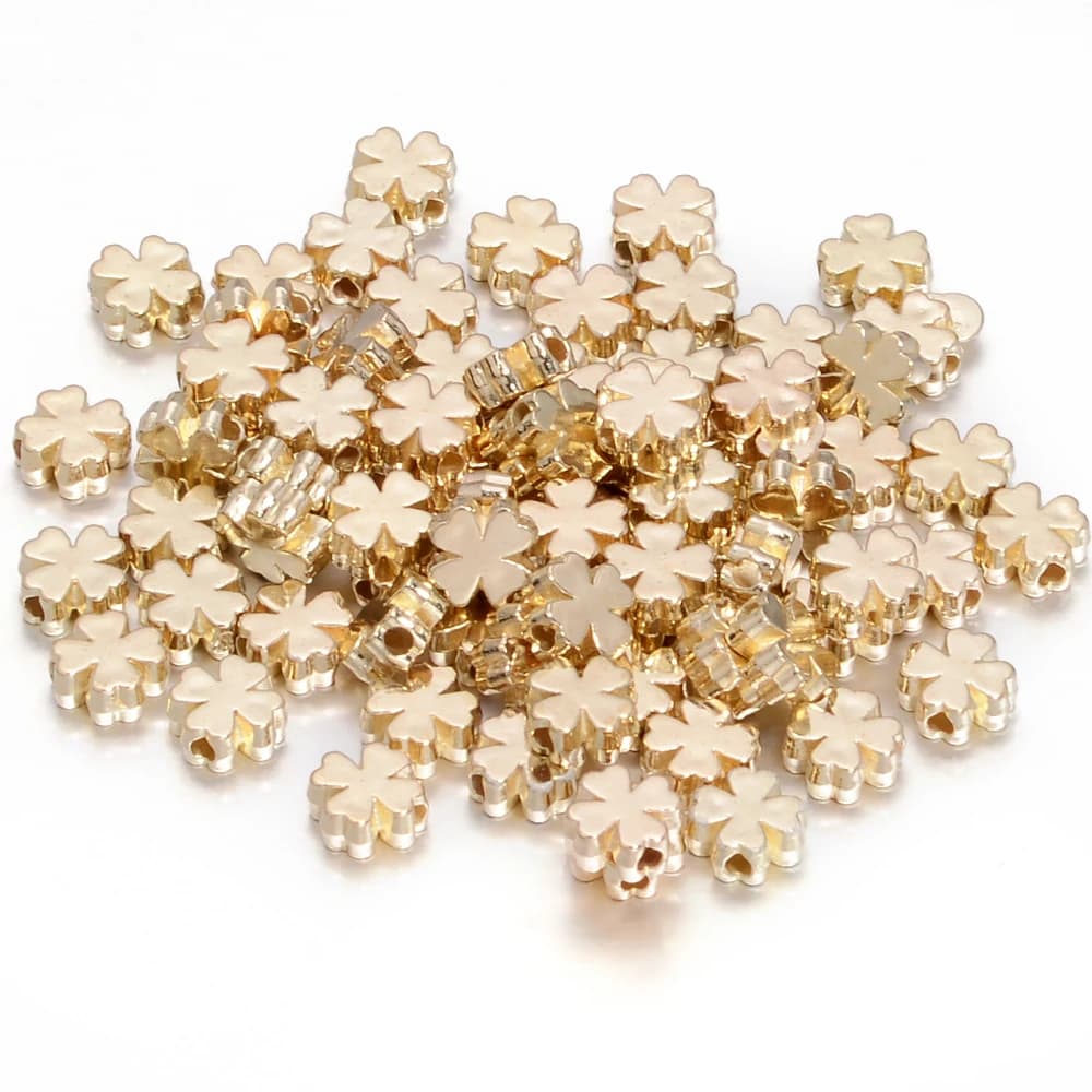 100/200 pcs CCB Lucky Quadrifoglio Beads 6/8mm Branelli Trained Drawer For Bracelet Necklace For FAI Jewellery