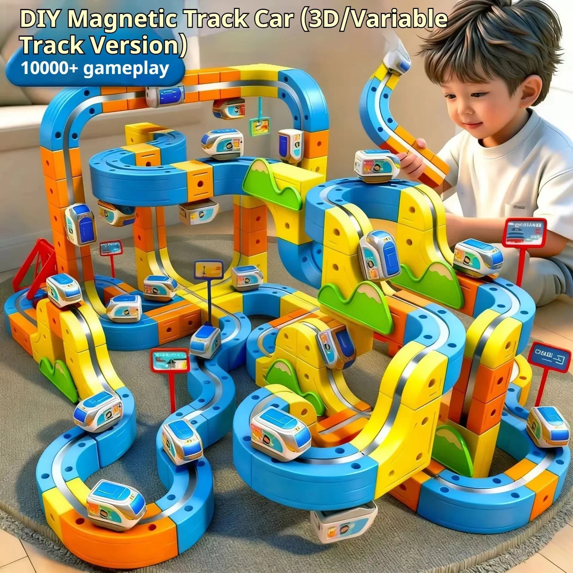 Magic Transforming Magnetic Cube Track Railcar Building Blocks Elettrico Anti-Gravità Treno ad alta velocità Modello di veicolo fai da te