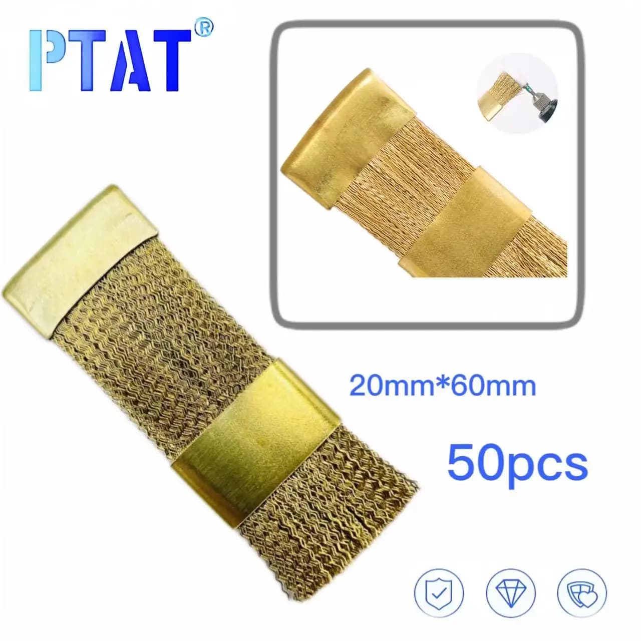 50 pcs Frese Dentali Lime Support Cleaning Tool Cleanup Brass Wire Brush Drilling Brush Cleaning Brush