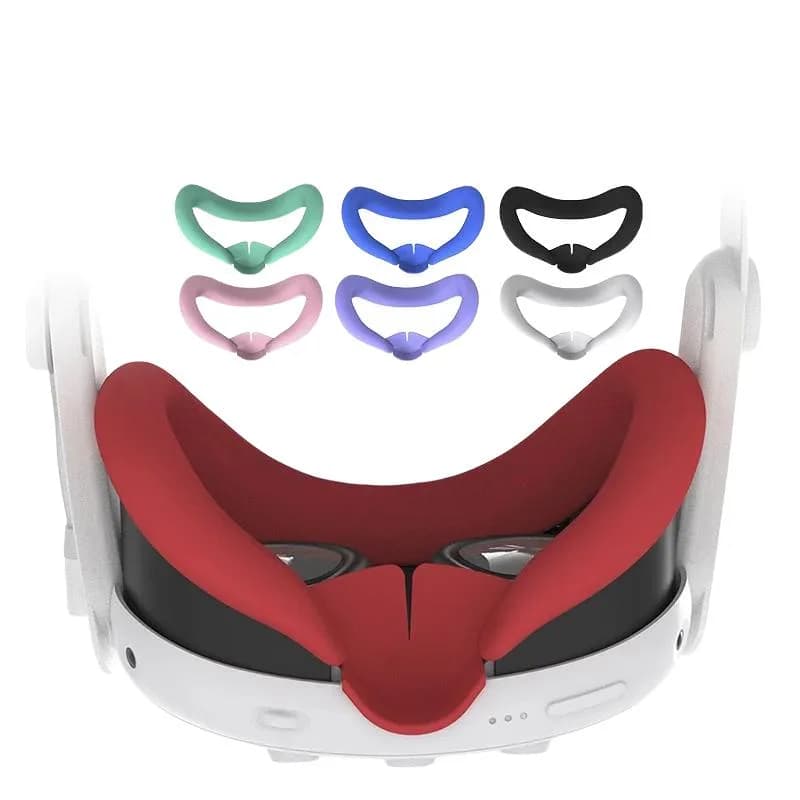 Multi-Color Silicone VR Face Cushion Cover for Meta Quest 3 Skin-Friendly Soft Anti-Sweat Comfortable Washable Replacement Pad
