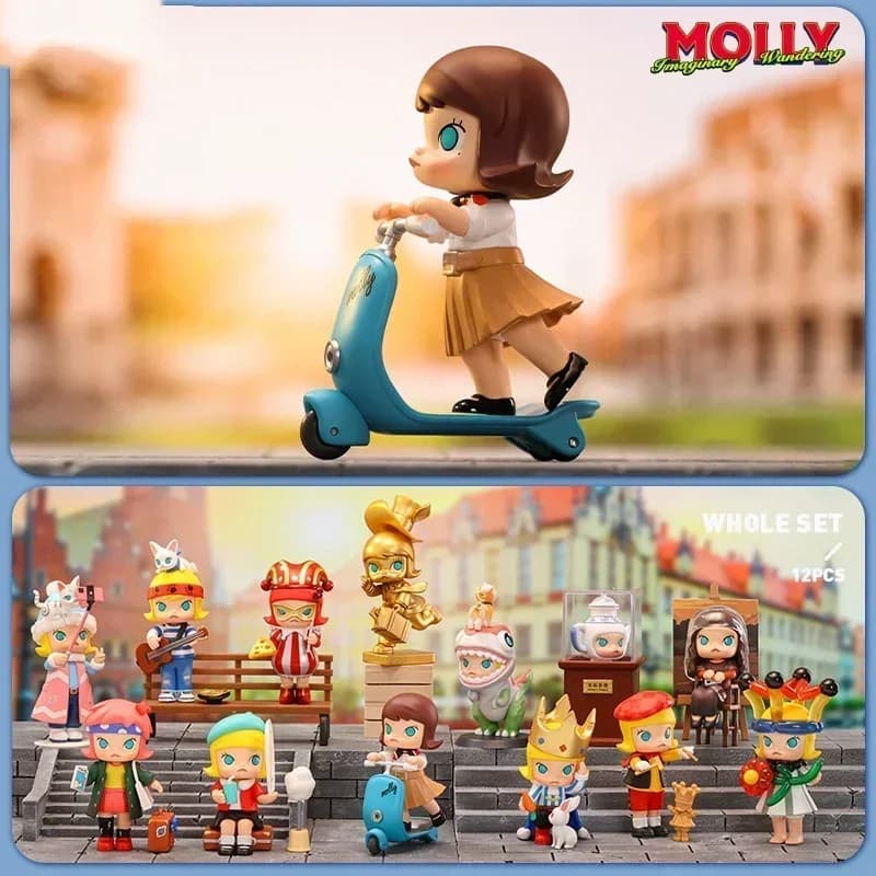 POP MART MOLLY Kawaii Anime Action Figure - Serie Imaginary Wandering Blind Box Sorpresa Mystery Dolls Regalo per Ragazze