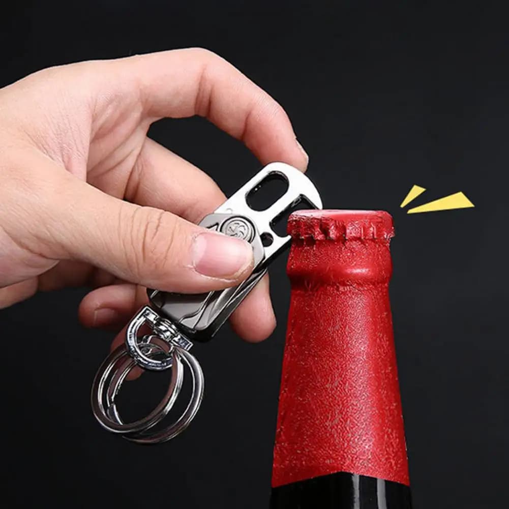 Portachiavi giroscopico Portachiavi resistente Portachiavi Moschettone Clip Apribottiglie Portachiavi portatile Fidget Spinner Portachiavi per auto