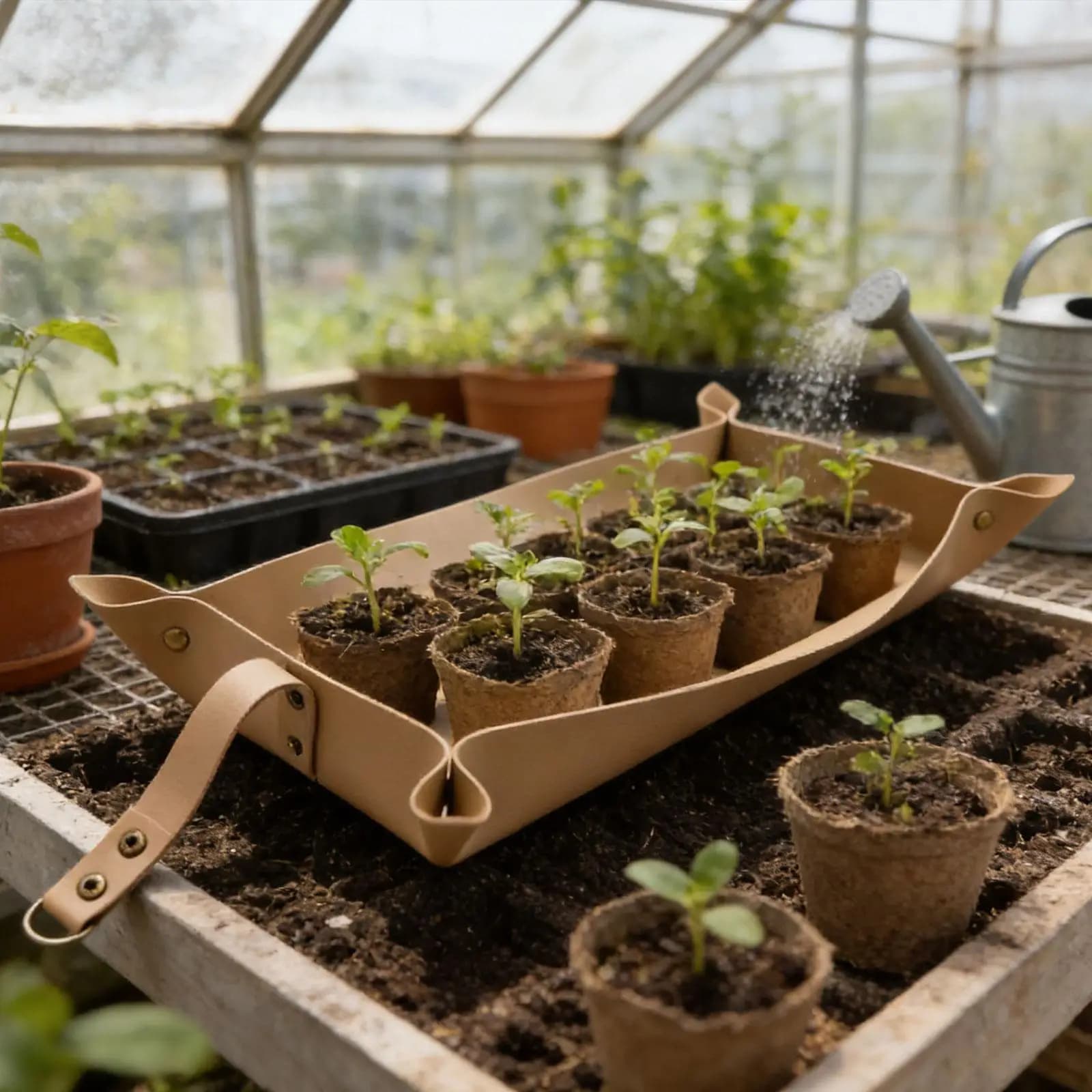 Tappetino per Ripiantare Piante, Vassoio per Innesti, Robusto e Pieghevole, Attrezzo da Giardinaggio per Interni/Esterni
