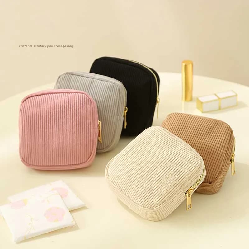 Fashion Mini Cosmetic Storage Pouch,Portable Travel Organizer Bag for Lipsticks Sanitary Napkins,Women Ins Style SmallMakeup Bag