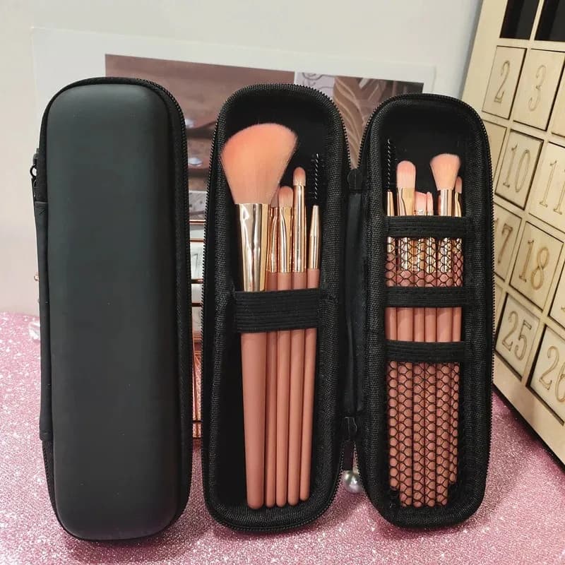 1pc Black Zipper Makeup Brushes Case Cosmetic Bag Waterproof Double Women Storage Bags Portable Travel Brush Holder Makeup Case